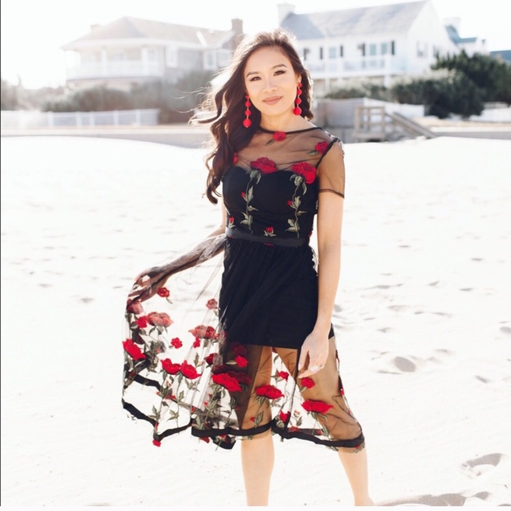 Vici Collection Garden Appliqué Dress